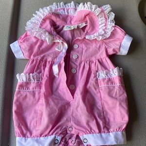 vintage 80s Broadway Kids bubble romper set pink size 3/6M